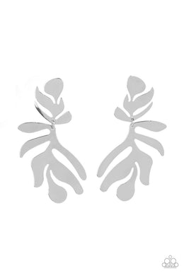 paparazzi-accessories-palm-picnic-silver-post earrings