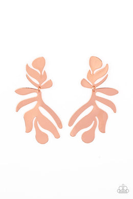 paparazzi-accessories-palm-picnic-copper-post earrings