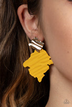 Load image into Gallery viewer, Crimped Couture - Yellow Post Earrings - Paparazzi Jewelry
