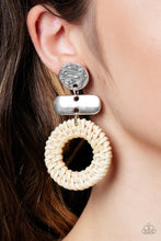 Load image into Gallery viewer, Woven Whimsicality - White Post Earrings - Paparazzi Jewelry
