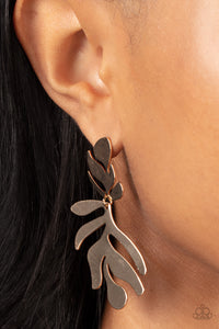 Palm Picnic - Gold Post Earrings - Paparazzi Jewelry