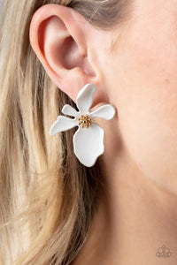 Hawaiian Heiress - White Post Earrings - Paparazzi Jewelry