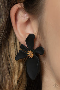 Hawaiian Heiress - Black Post Earrings - Paparazzi Jewelry