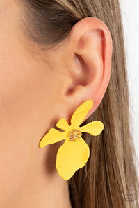 Hawaiian Heiress - Yellow Post Earrings - Paparazzi Jewelry