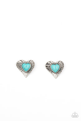paparazzi-accessories-rustic-romance-blue-post earrings