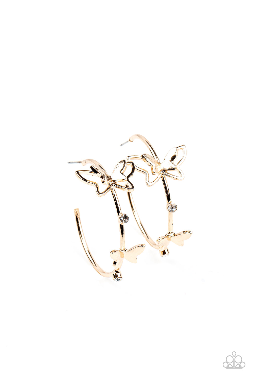 paparazzi-accessories-full-out-flutter-gold-earrings