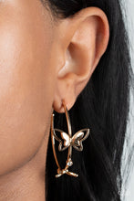 Load image into Gallery viewer, Full Out Flutter - Gold Earrings - Paparazzi Jewelry
