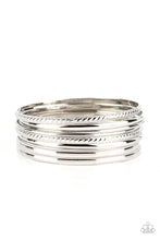 Load image into Gallery viewer, paparazzi-accessories-stackable-shimmer-silver-bracelet-bracelet
