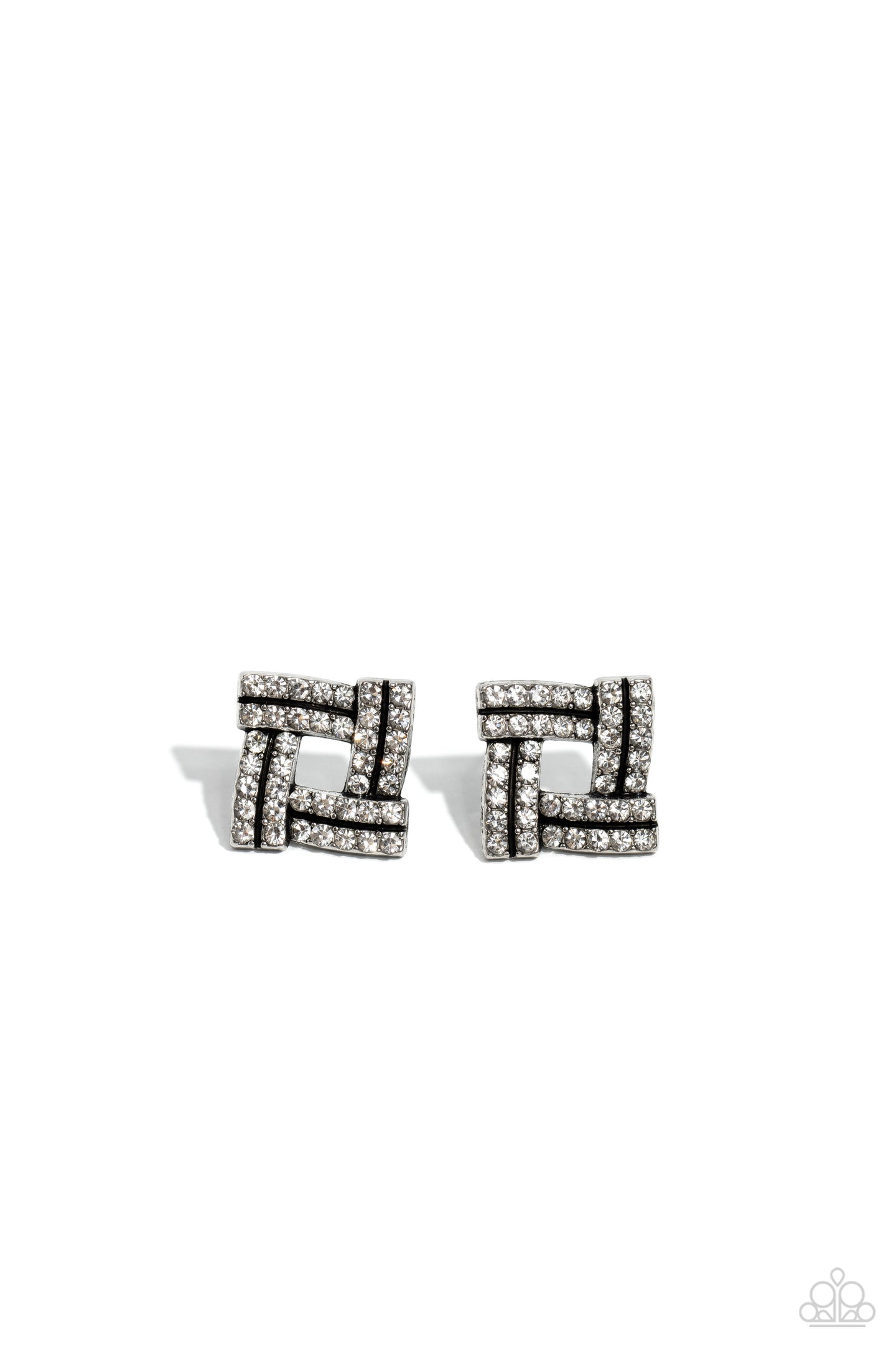 paparazzi-accessories-times-square-scandalous-white-post earrings