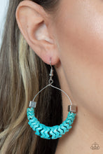 Load image into Gallery viewer, Capriciously Crimped - Blue Earrings - Paparazzi Jewelry
