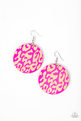 paparazzi-accessories-catwalk-safari-pink-earrings