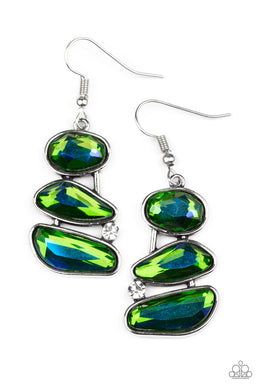 paparazzi-accessories-gem-galaxy-green-earrings