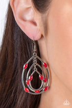 Load image into Gallery viewer, Rippling Rapport - Red Earrings - Paparazzi Jewelry
