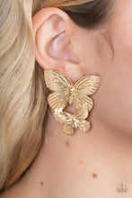 Load image into Gallery viewer, Blushing Butterflies - Gold Post Earrings - Paparazzi Jewelry
