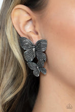 Load image into Gallery viewer, Blushing Butterflies - Silver Post Earrings - Paparazzi Jewelry
