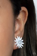Load image into Gallery viewer, Sunshiny DAIS-y - White Post Earrings - Paparazzi Jewelry
