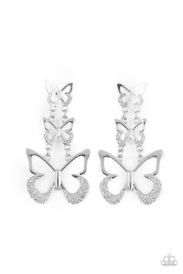 paparazzi-accessories-flamboyant-flutter-white-post earrings