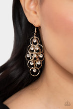 Load image into Gallery viewer, Head Rush - Gold Earrings - Paparazzi Jewelry
