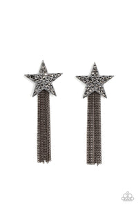 paparazzi-accessories-superstar-solo-black-post earrings