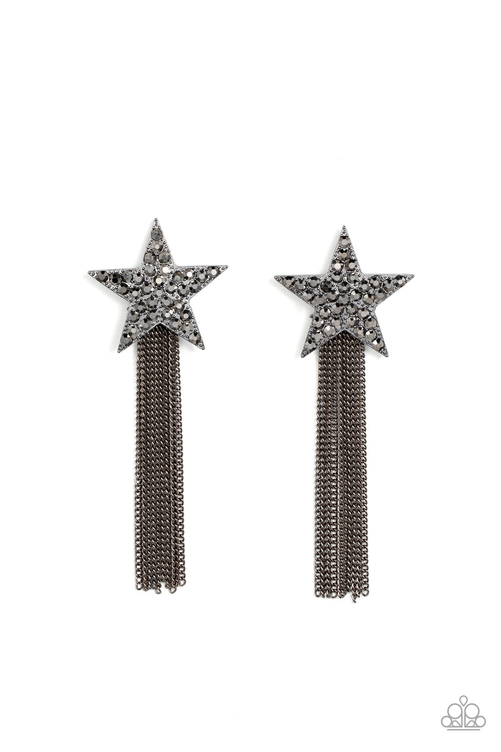 paparazzi-accessories-superstar-solo-black-post earrings