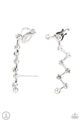 paparazzi-accessories-clamoring-constellations-white-post earrings