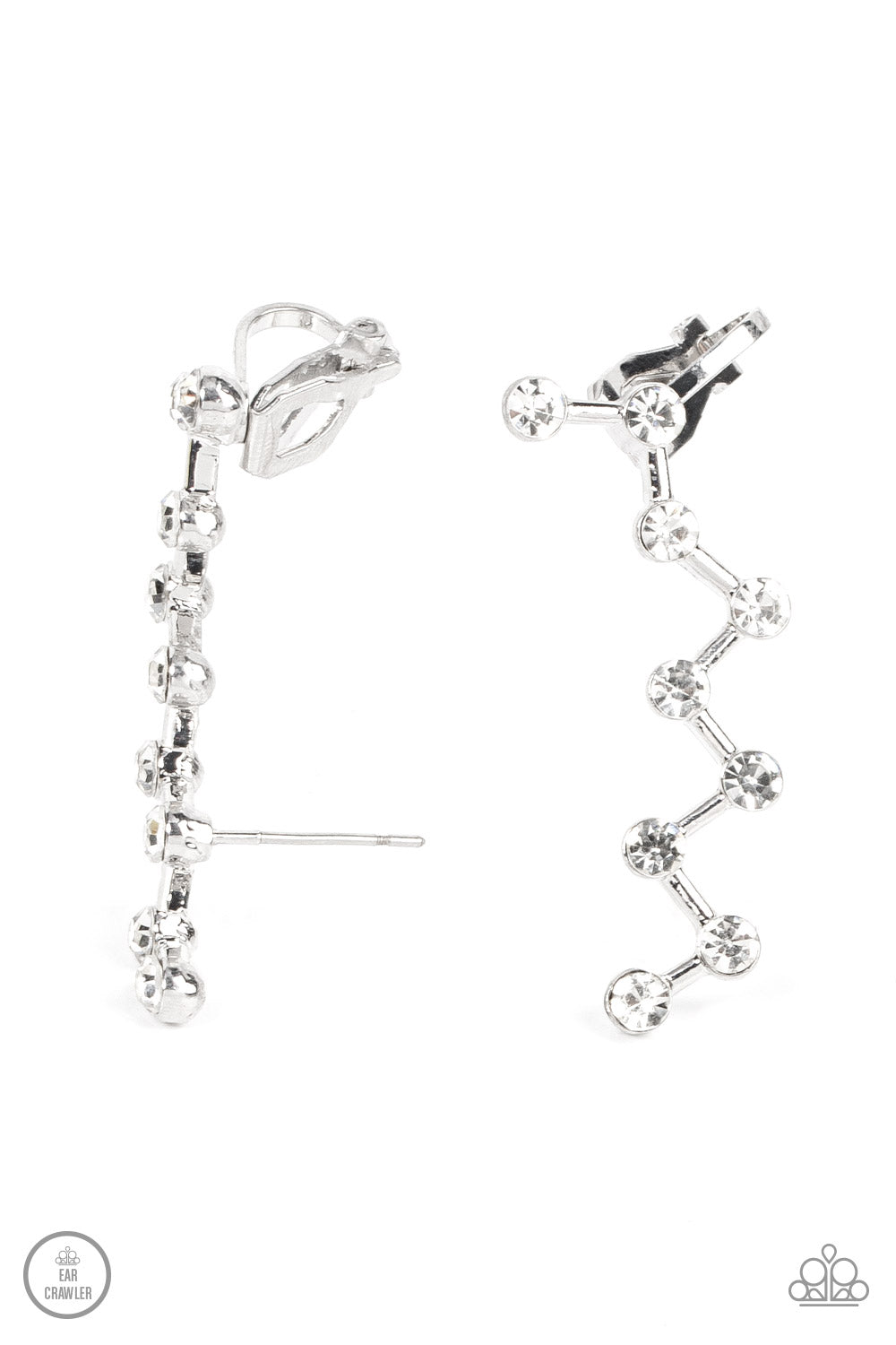 paparazzi-accessories-clamoring-constellations-white-post earrings