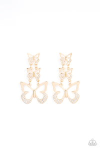 paparazzi-accessories-flamboyant-flutter-gold-post earrings
