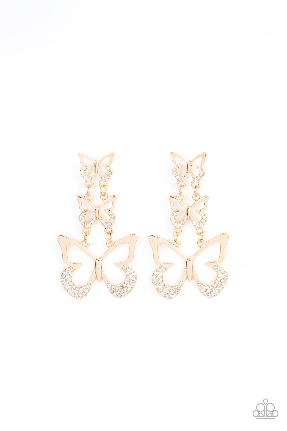 paparazzi-accessories-flamboyant-flutter-gold-post earrings