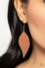 Load image into Gallery viewer, Leafy Luxury - Orange Earrings - Paparazzi Jewelry
