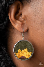 Load image into Gallery viewer, Sun-Kissed Sunflowers - Green Earrings - Paparazzi Jewelry
