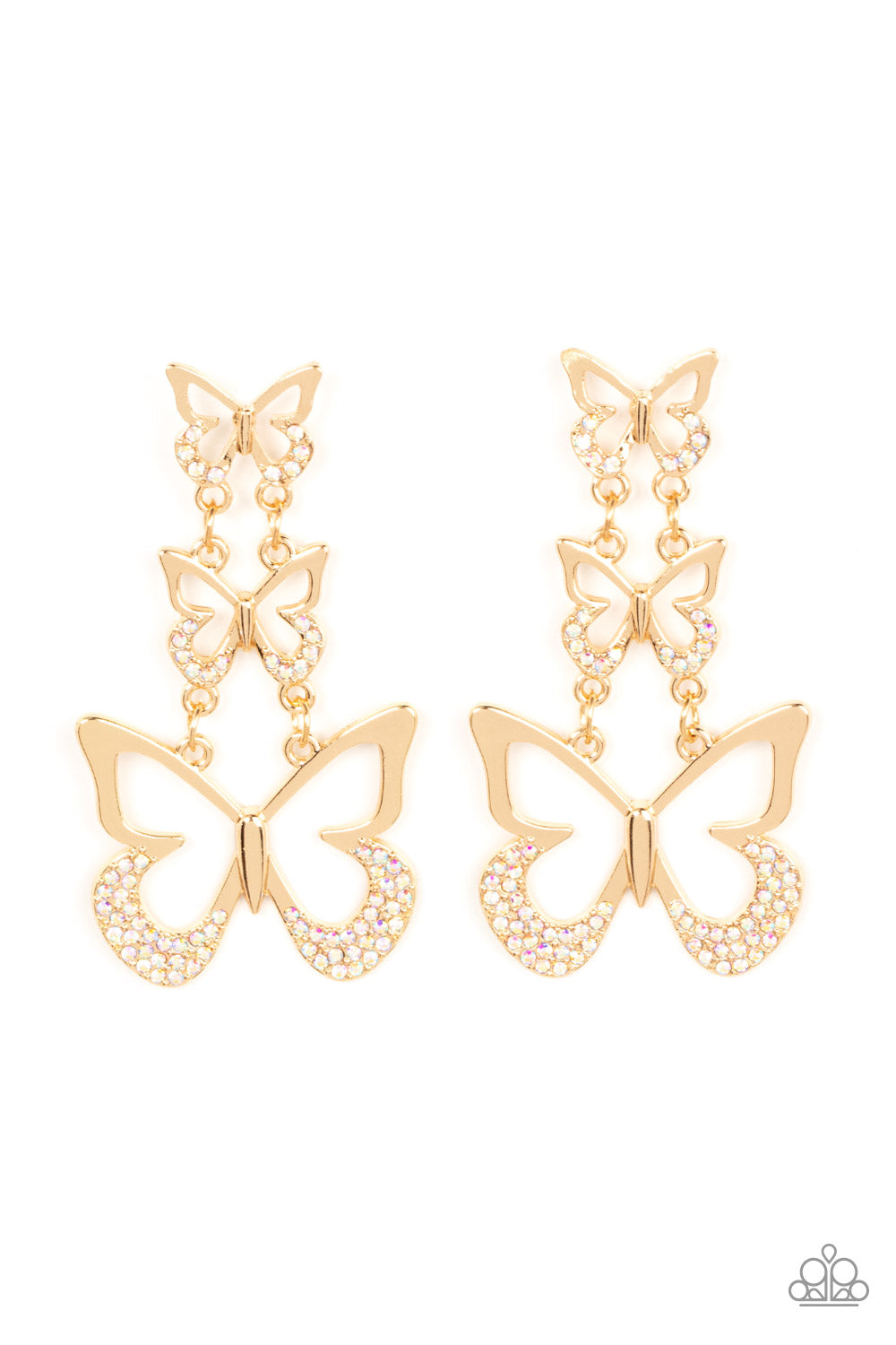 paparazzi-accessories-flamboyant-flutter-multi-post earrings