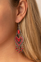 Load image into Gallery viewer, Dearly Debonair - Red Earrings - Paparazzi Jewelry
