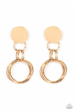 paparazzi-accessories-industrialized-fashion-gold-post earrings