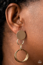 Load image into Gallery viewer, Industrialized Fashion - Gold Post Earrings - Paparazzi Jewelry

