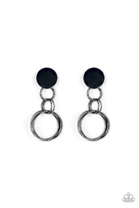 paparazzi-accessories-industrialized-fashion-black-post earrings