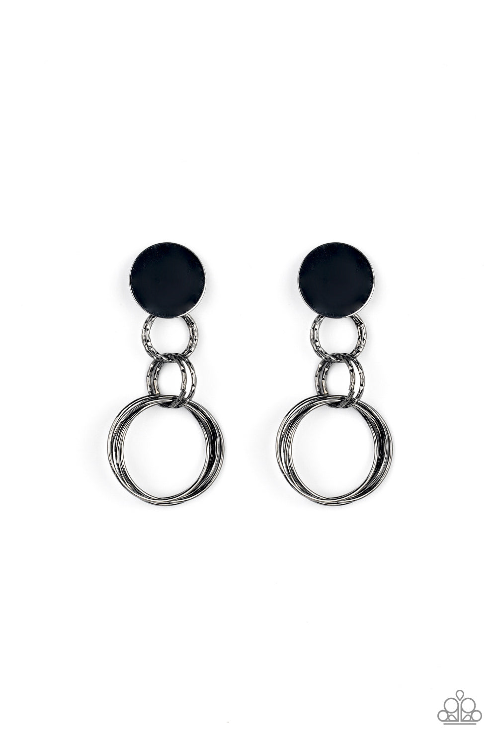 paparazzi-accessories-industrialized-fashion-black-post earrings