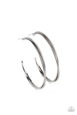 paparazzi-accessories-monochromatic-curves-black-earrings