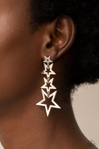 Superstar Crescendo - Silver Post Earrings - Paparazzi Jewelry