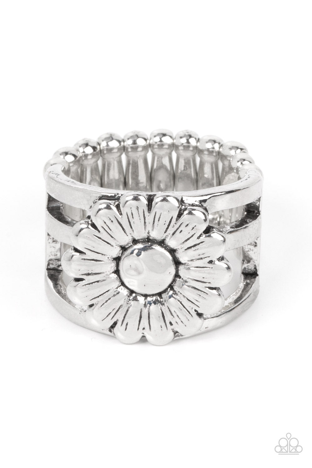 paparazzi-accessories-roadside-daisies-silver-ring
