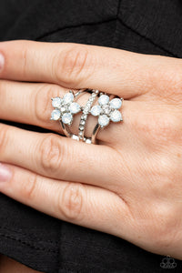 Precious Petals - White Ring - Paparazzi Jewelry