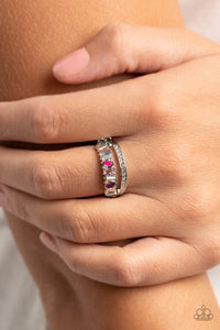 Fractal Fascination - Pink Ring - Paparazzi Jewelry