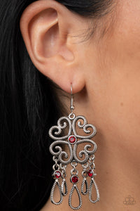 Majestic Makeover - Red Earrings - Paparazzi Jewelry