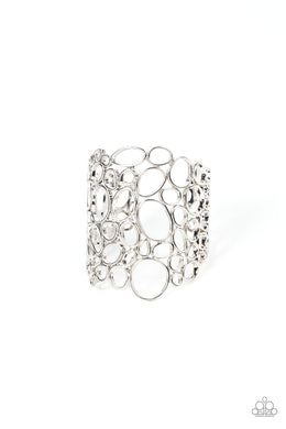 paparazzi-accessories-all-turned-around-silver-bracelet