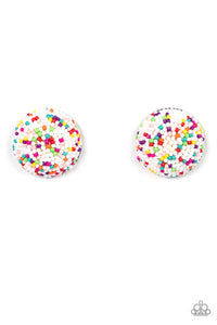paparazzi-accessories-kaleidoscope-sky-white-post earrings