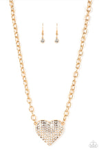 Load image into Gallery viewer, paparazzi-accessories-heartbreakingly-blingy-gold-necklace
