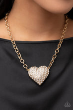 Load image into Gallery viewer, Heartbreakingly Blingy - Gold Necklace - Paparazzi Jewelry
