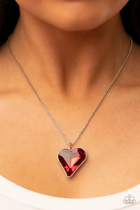 Lockdown My Heart - Red Necklace - Paparazzi Jewelry