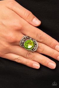 Galactic Garden - Green Ring - Paparazzi Jewelry