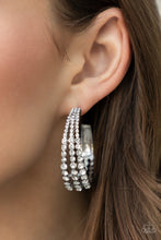 Load image into Gallery viewer, Cosmopolitan Cool - White Earrings - Paparazzi Jewelry
