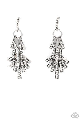 paparazzi-accessories-fan-of-glam-white-post earrings